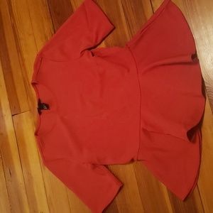 H&M Red Peplum Top